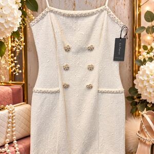 Liv Foster Original Women's White Mini Dress with exquisite embelished detail.